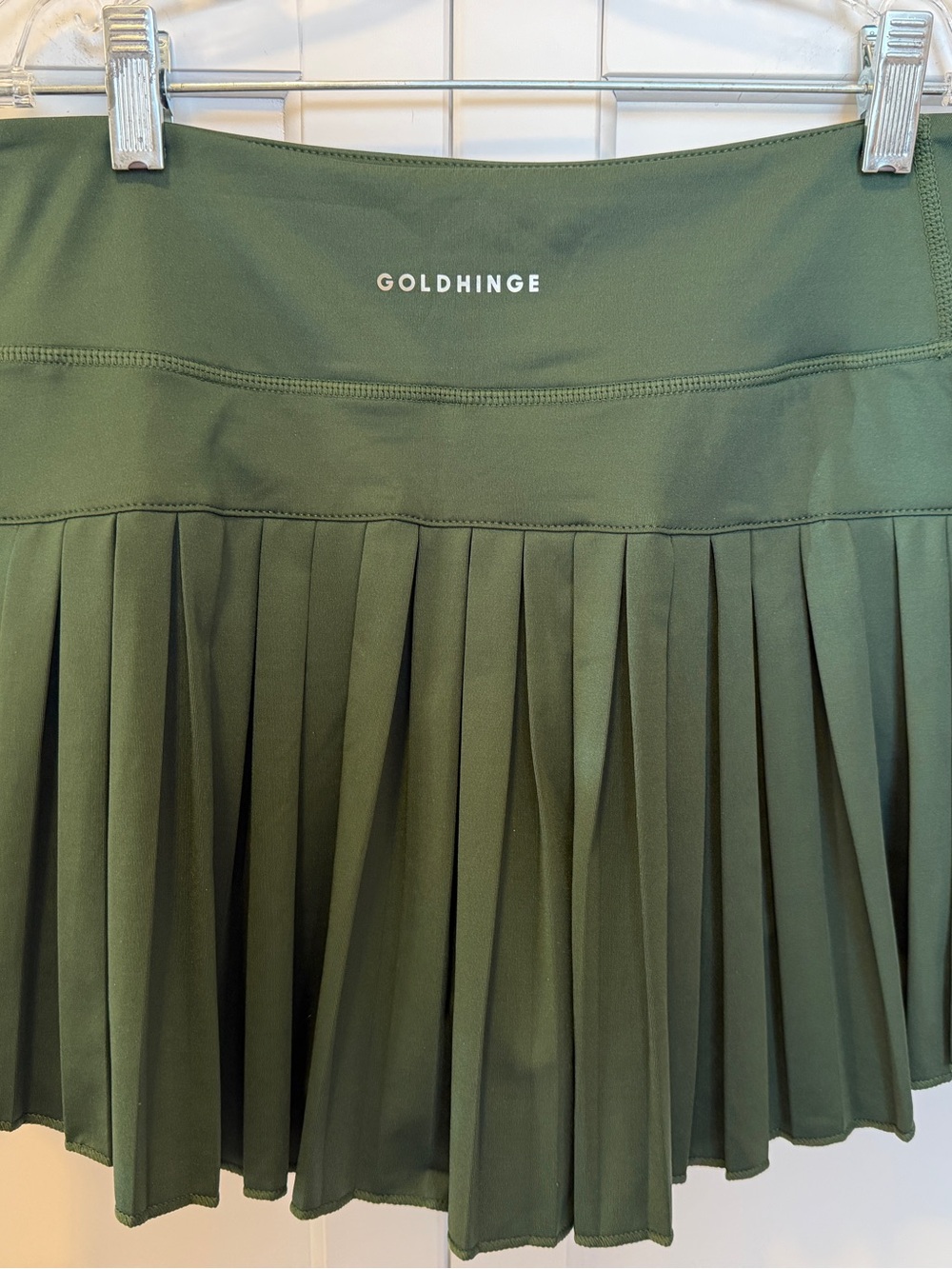Goldhinge Green Pleated Tennis Skirt Large